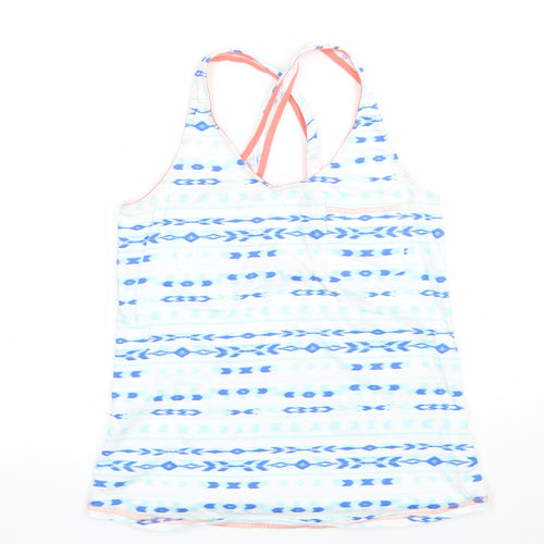 TU Womens White Geometric  Basic Tank Size 12