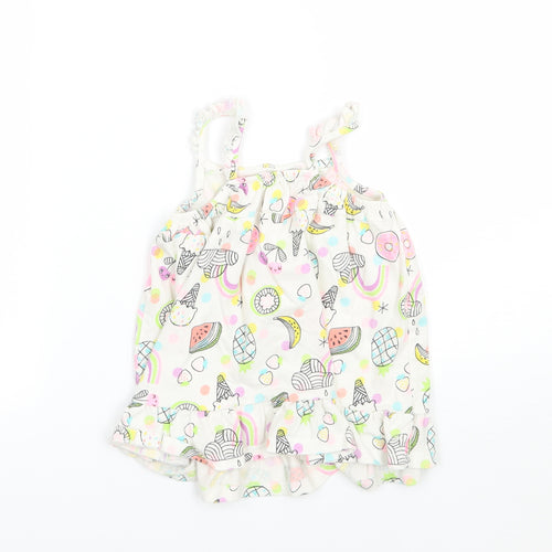 F&F Girls White   Basic Tank Size 9-12 Months
