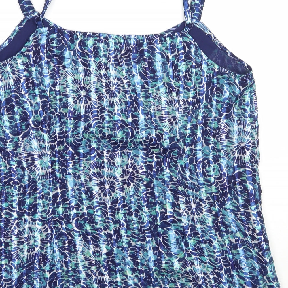Per Una Womens Blue Floral  Basic Tank Size 12