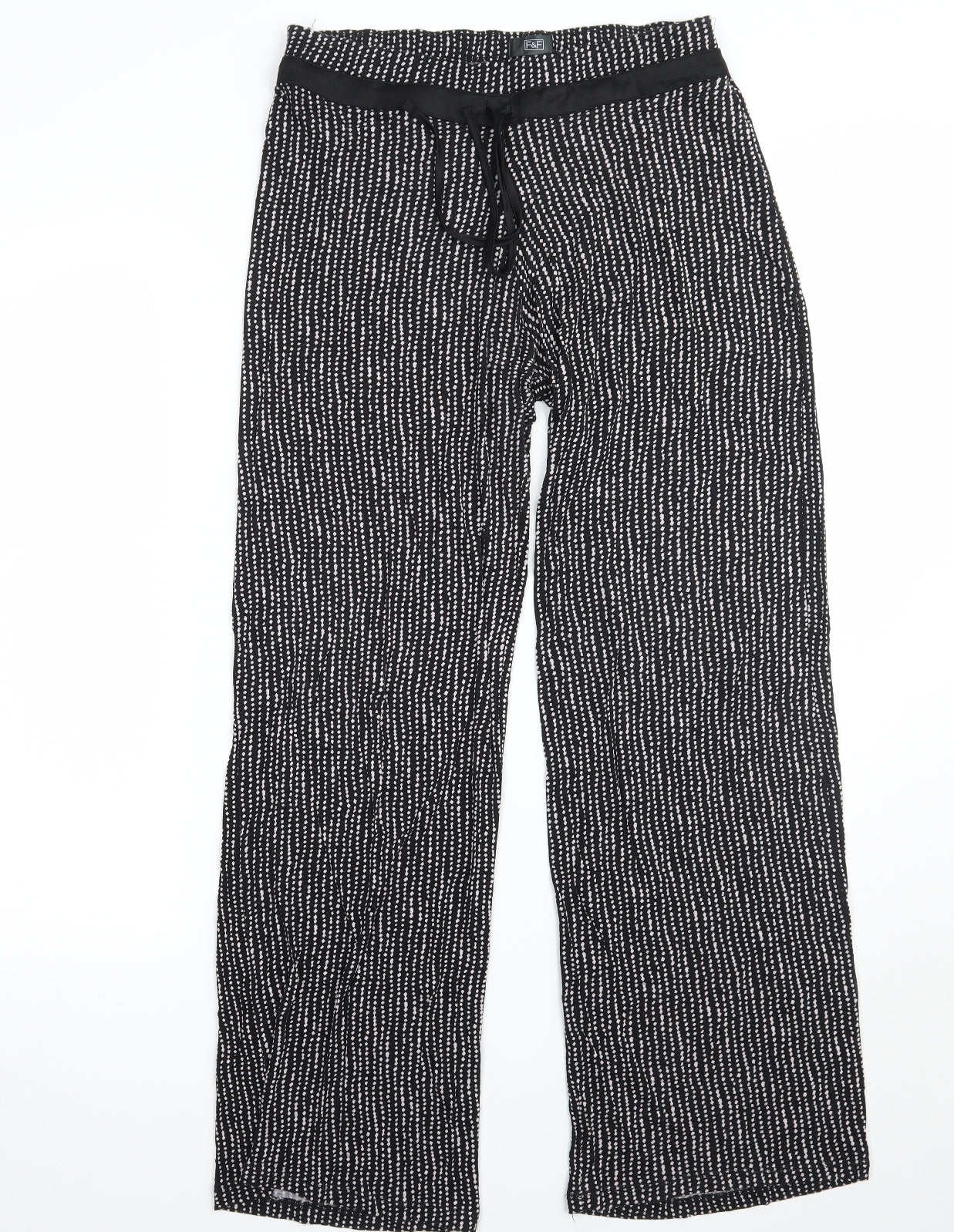 F&F Womens Black Geometric  Bloomer Trousers Size 10 L27 in