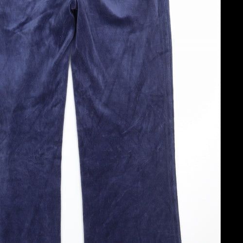 Denim & Co. Womens Blue   Sweatpants Trousers Size 14 L27.5 in