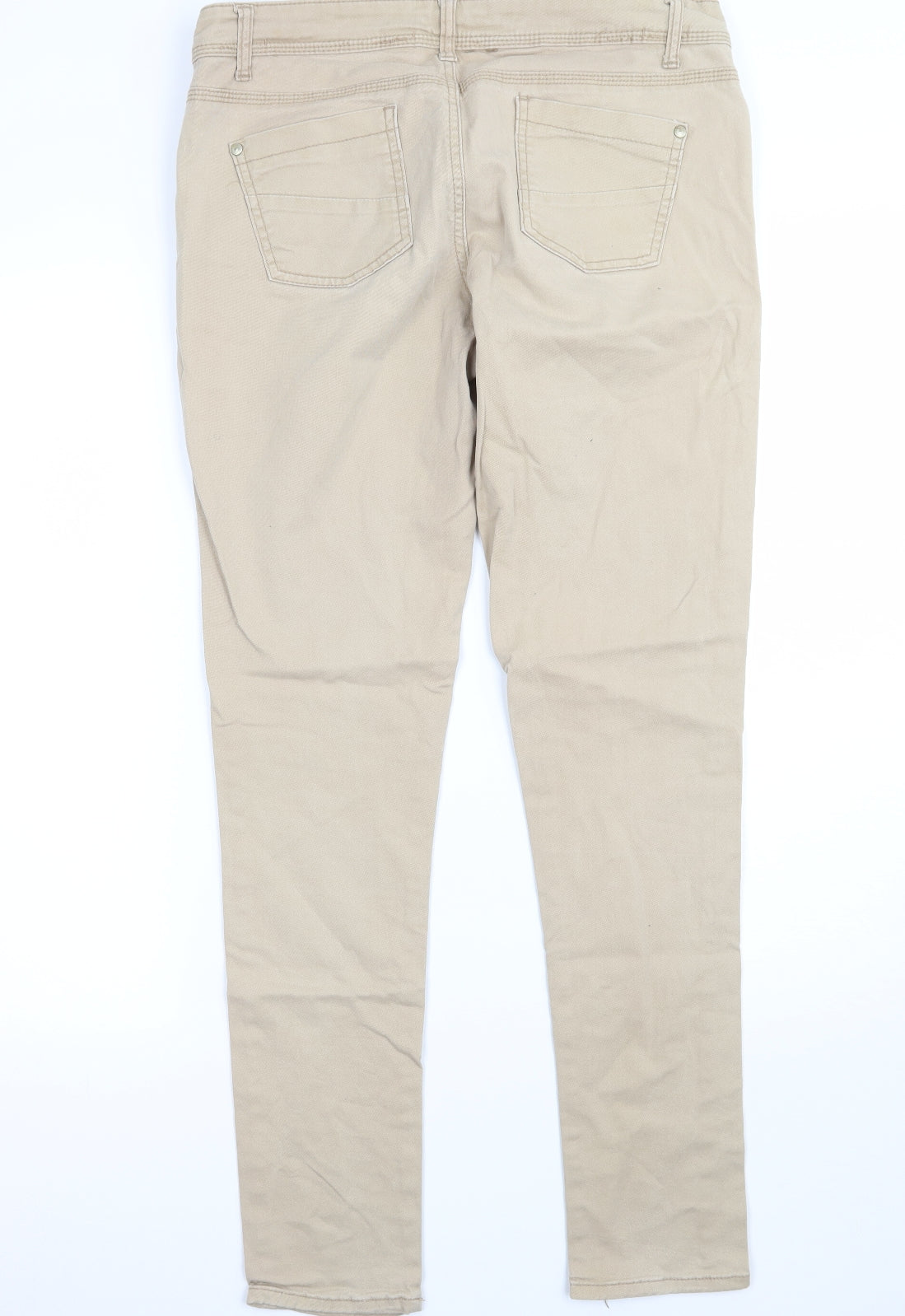 Denim & Co. Womens Beige   Skinny Jeans Size 12 L29 in