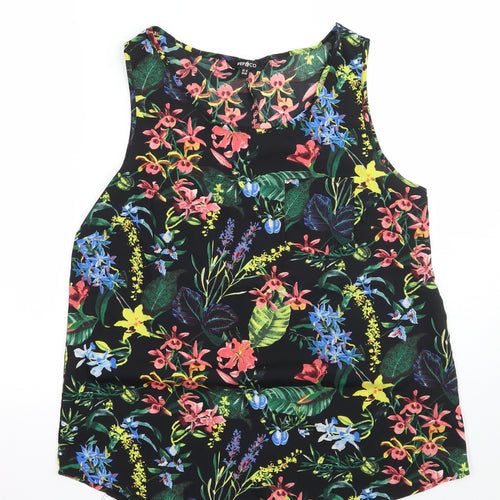 Pep&co Womens Black Floral  Basic Blouse Size 12