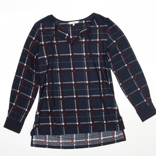 NEXT Womens Blue Check  Basic Blouse Size 12