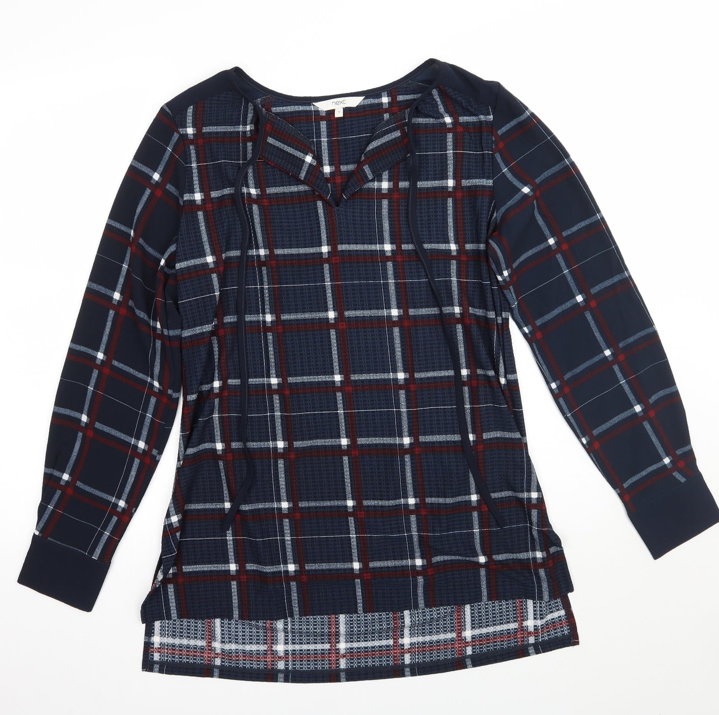 NEXT Womens Blue Check  Basic Blouse Size 12