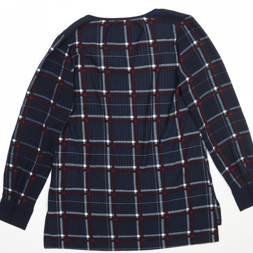 NEXT Womens Blue Check  Basic Blouse Size 12