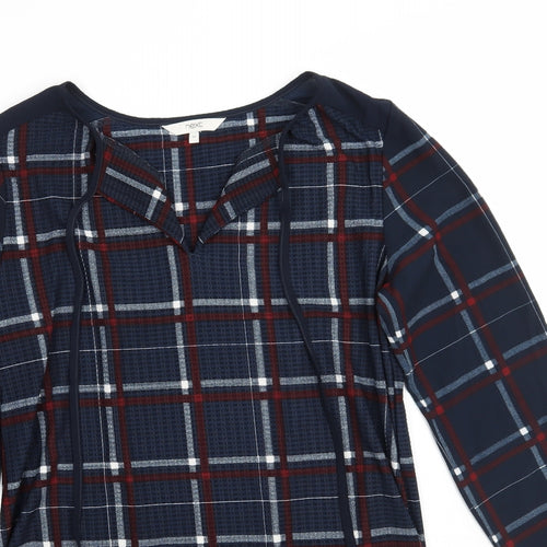 NEXT Womens Blue Check  Basic Blouse Size 12
