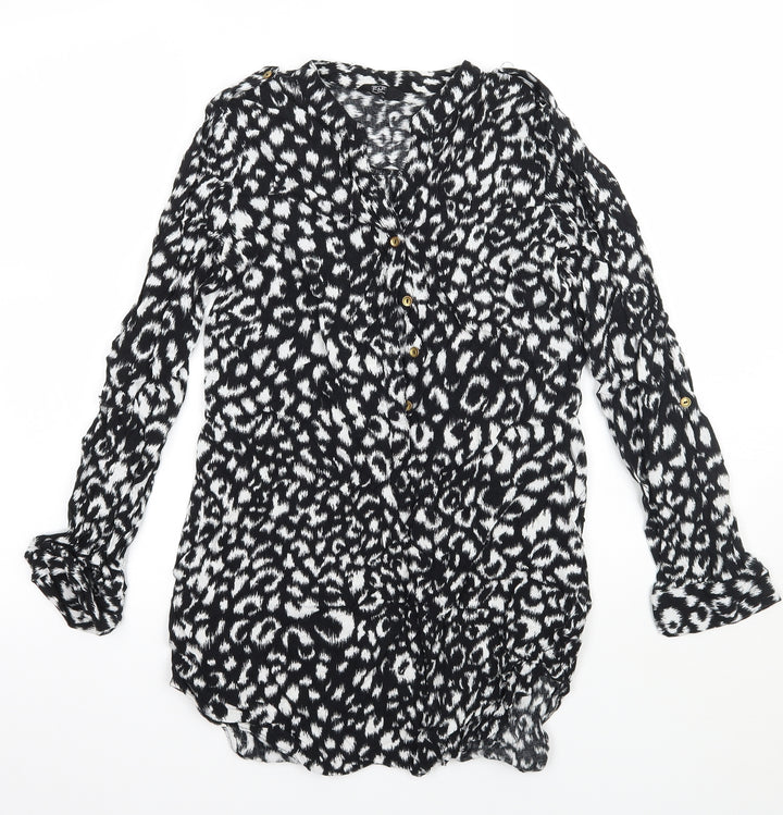 F&F Womens Beige Animal Print Basic Blouse Size 6