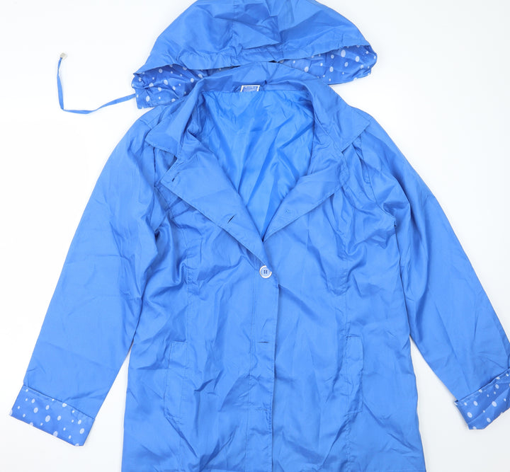 Anne De Lancay Womens Blue   Jacket Coat Size 14