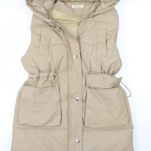 Cherry Koko Womens Beige   Gilet Coat Size M