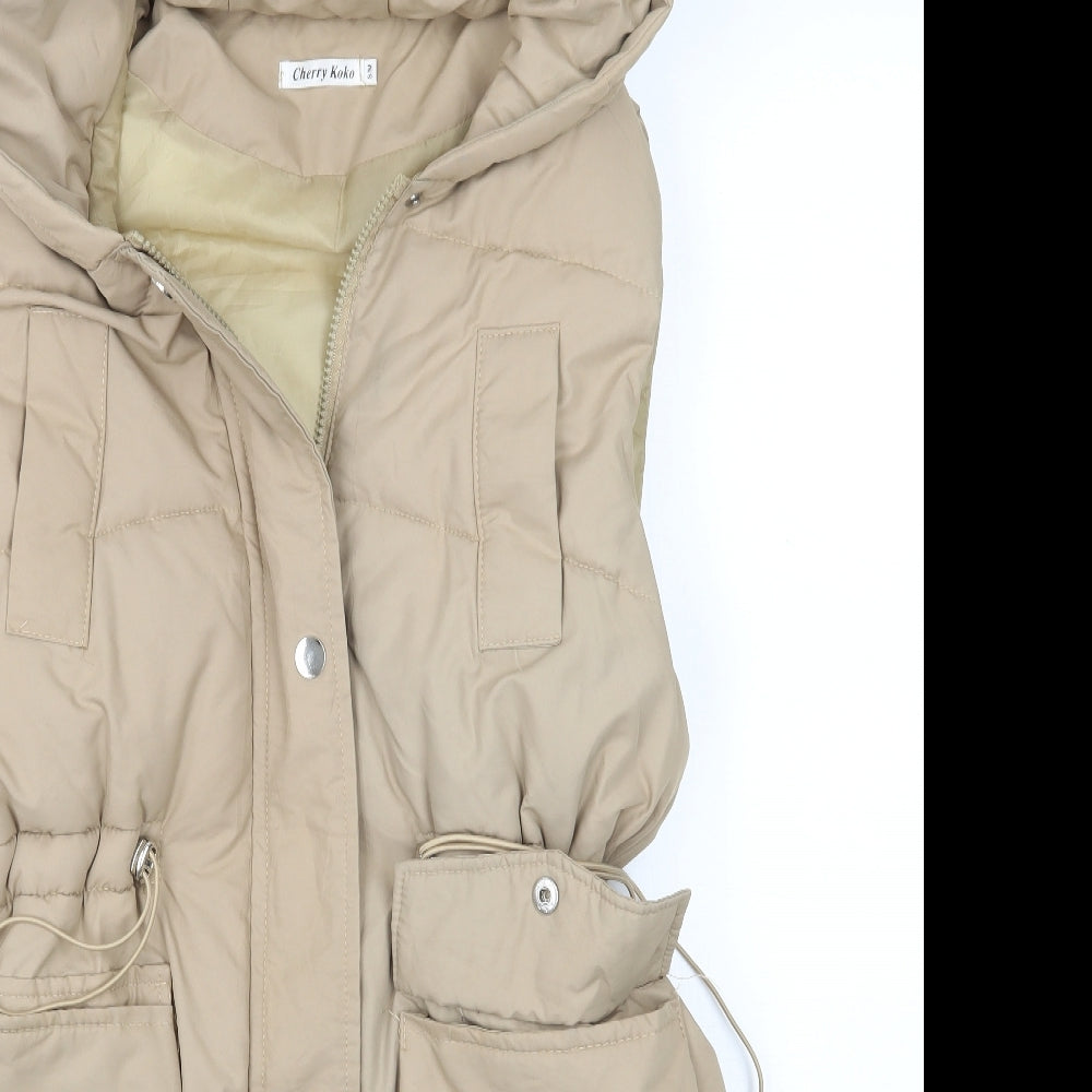 Cherry Koko Womens Beige   Gilet Coat Size M