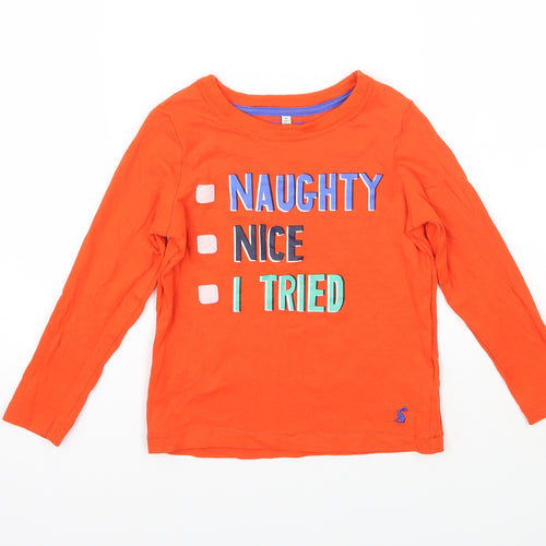 Joules Boys Orange   Basic T-Shirt Size 4 Years