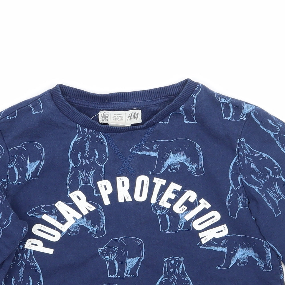 H&M Boys Blue   Pullover Jumper Size 5 Years
