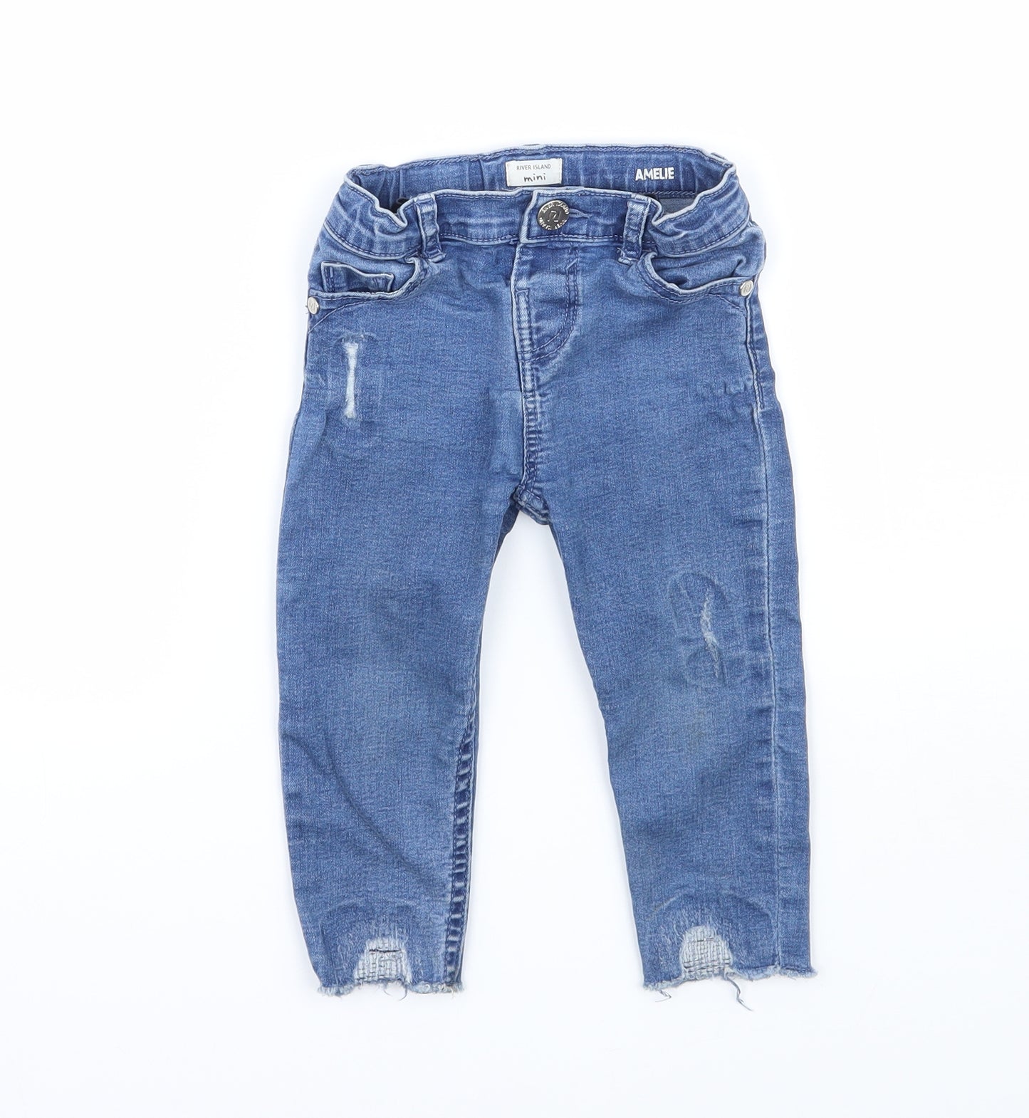 River Island Girls Blue   Capri Jeans Size 12-18 Months
