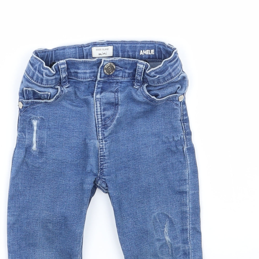River Island Girls Blue   Capri Jeans Size 12-18 Months