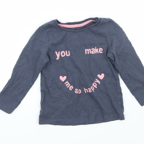Nutmeg Girls Grey   Basic T-Shirt Size 2-3 Years