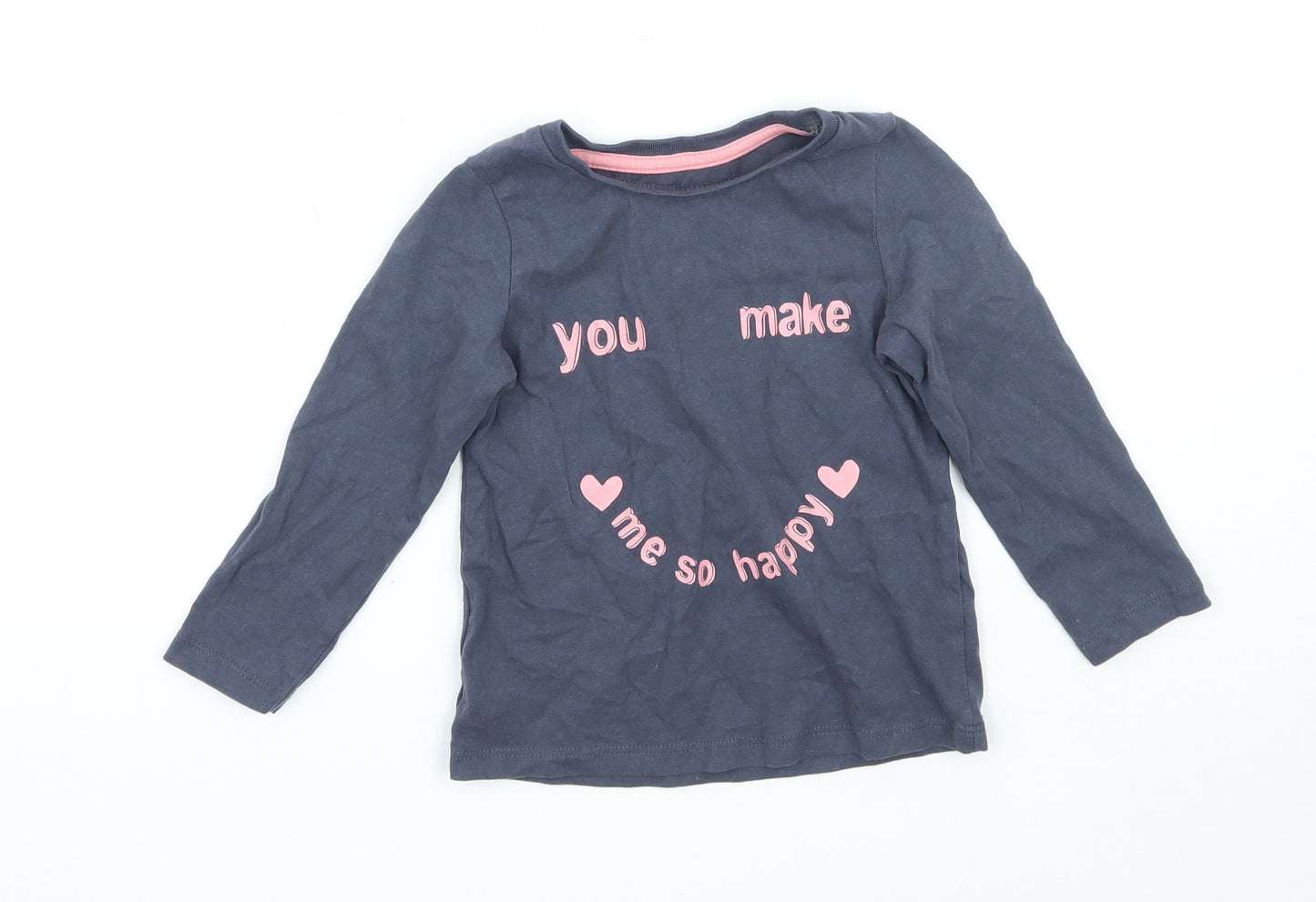 Nutmeg Girls Grey   Basic T-Shirt Size 2-3 Years