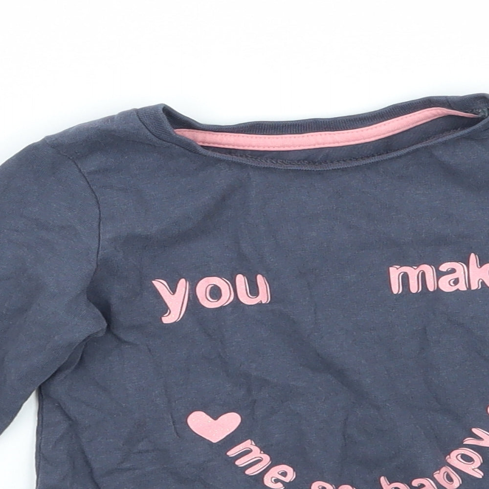 Nutmeg Girls Grey   Basic T-Shirt Size 2-3 Years
