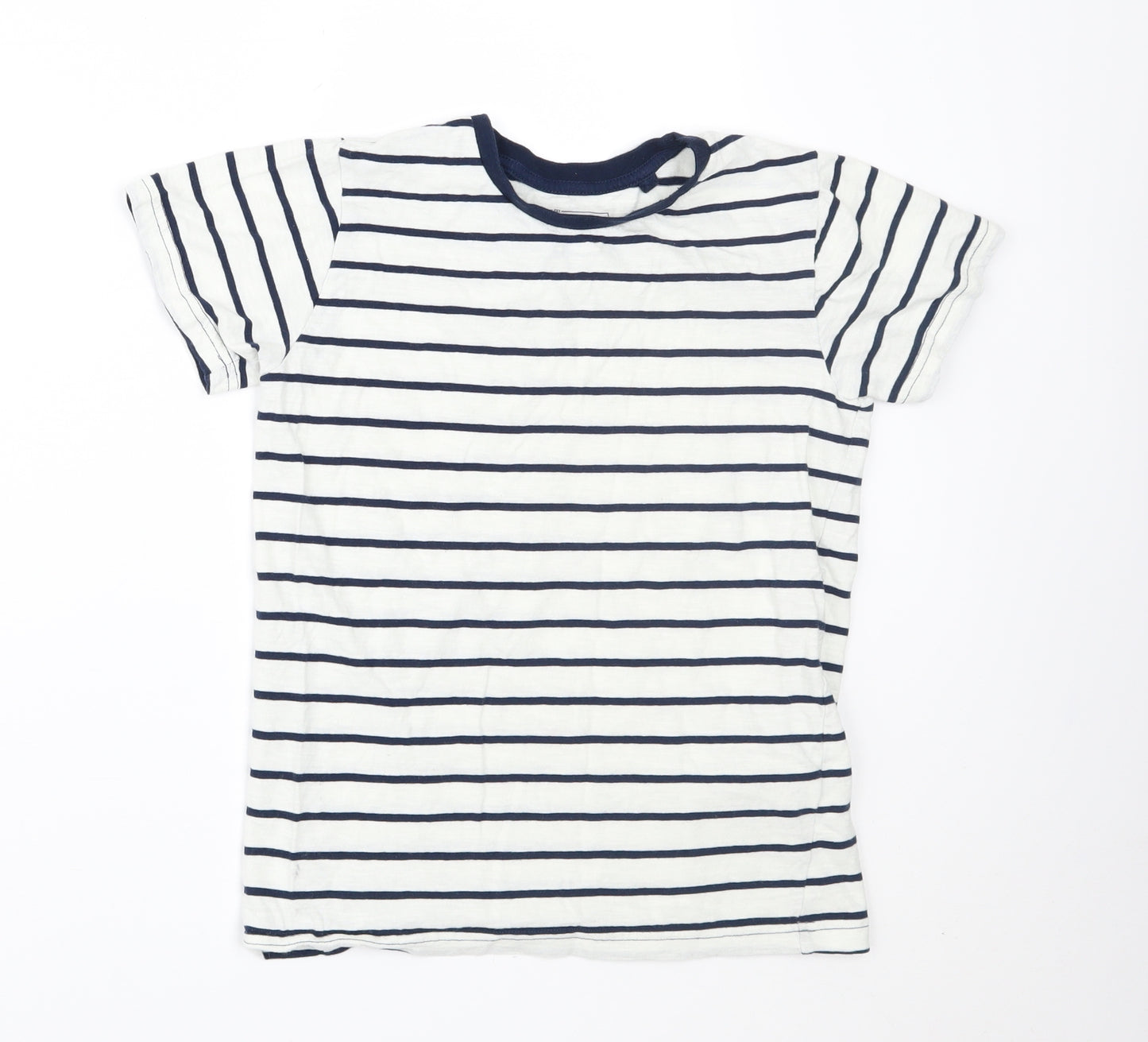 NEXT Boys White Striped  Basic T-Shirt Size 9 Years