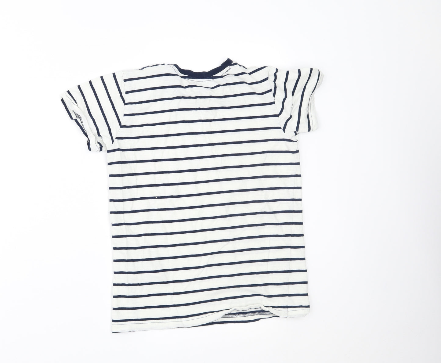 NEXT Boys White Striped  Basic T-Shirt Size 9 Years