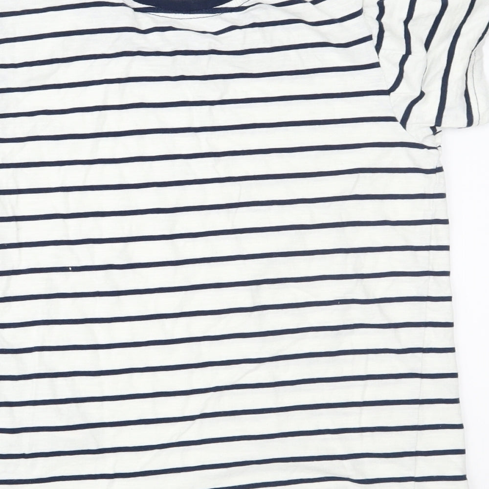 NEXT Boys White Striped  Basic T-Shirt Size 9 Years