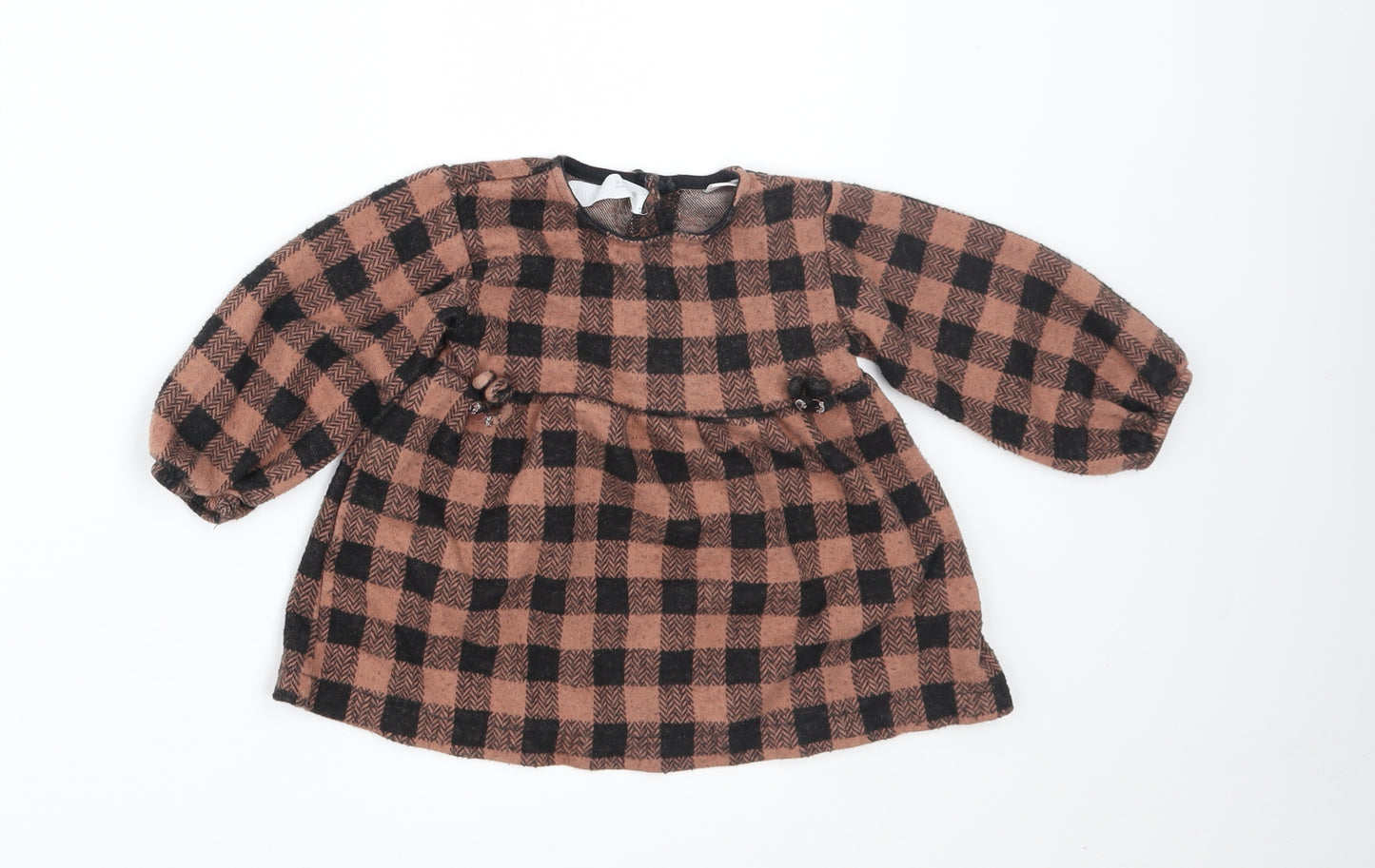 Zara Girls Brown Check  A-Line  Size 9-12 Months