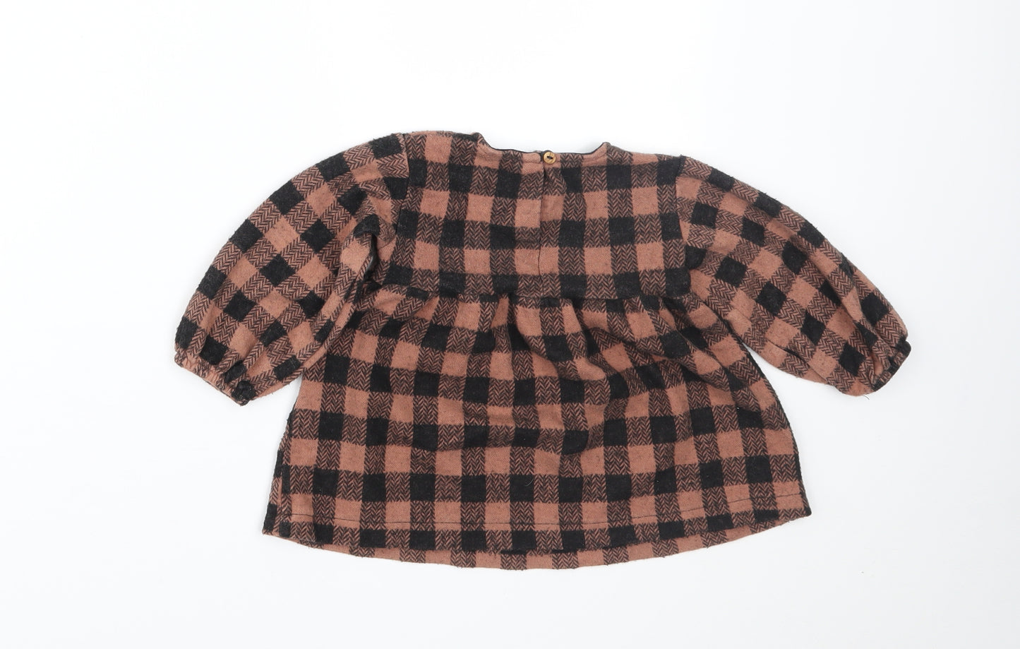 Zara Girls Brown Check  A-Line  Size 9-12 Months