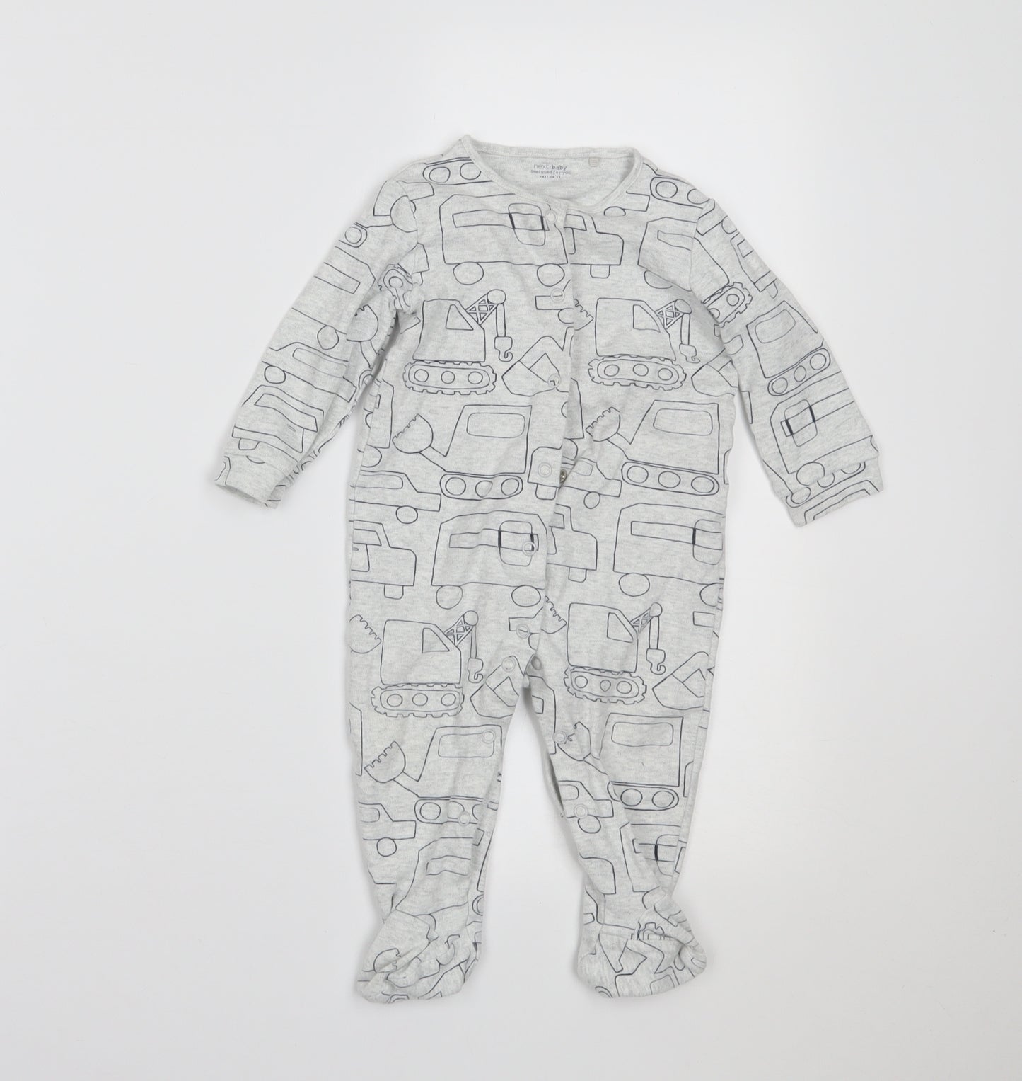 NEXT Boys Grey Geometric  Babygrow One-Piece Size 9-12 Months