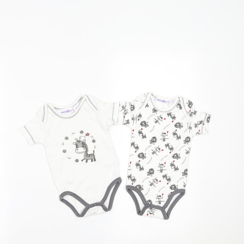 Babys r us Boys White Geometric  Basic T-Shirt Size 3-6 Months  - PACK OF 2 VESTS