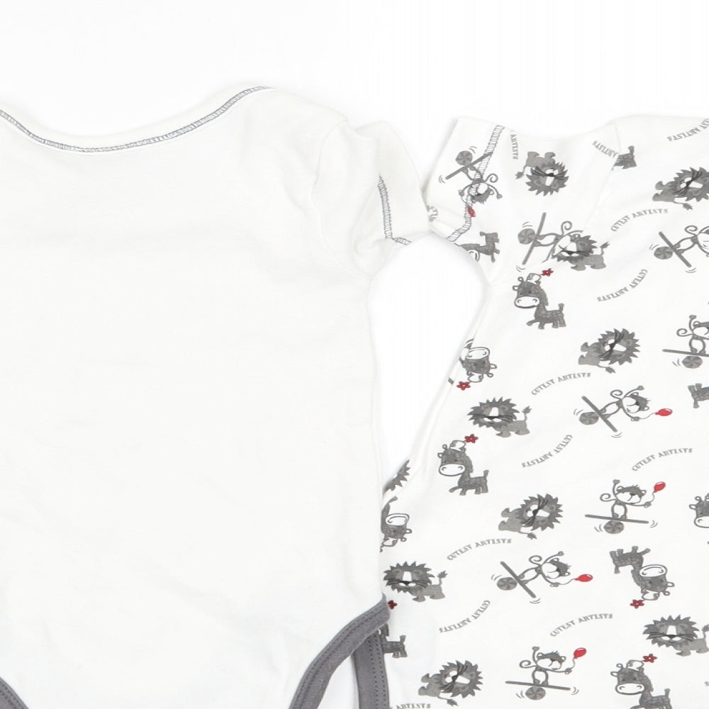 Babys r us Boys White Geometric  Basic T-Shirt Size 3-6 Months  - PACK OF 2 VESTS