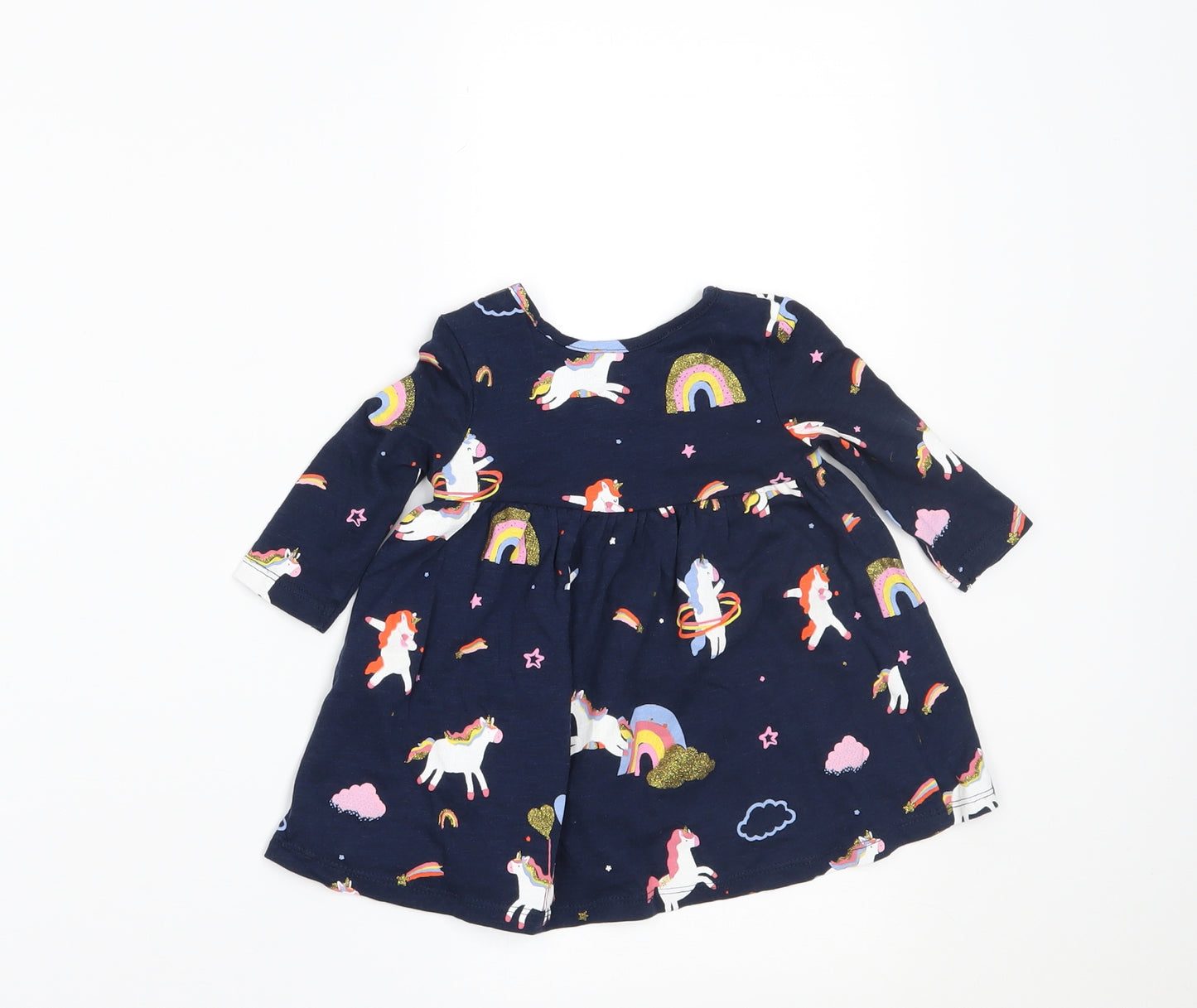Blue Zoo Girls Blue Geometric  A-Line  Size 0-3 Months