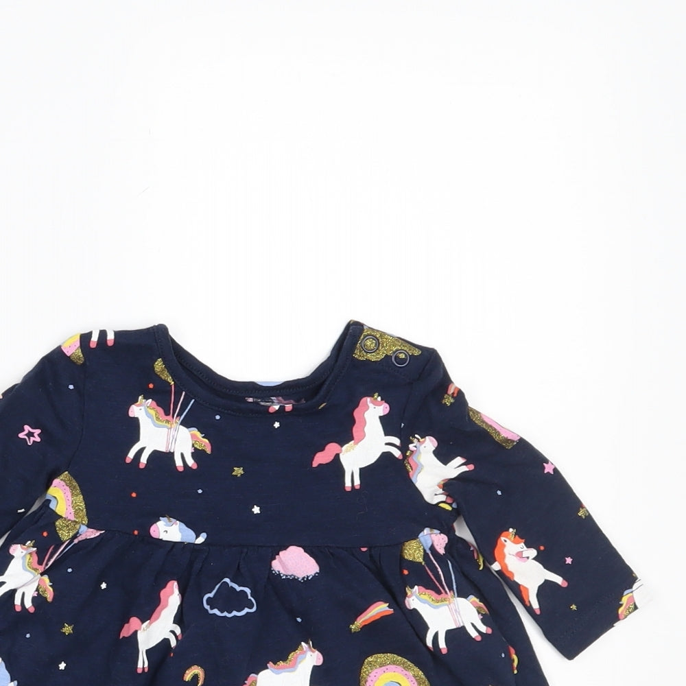 Blue Zoo Girls Blue Geometric  A-Line  Size 0-3 Months
