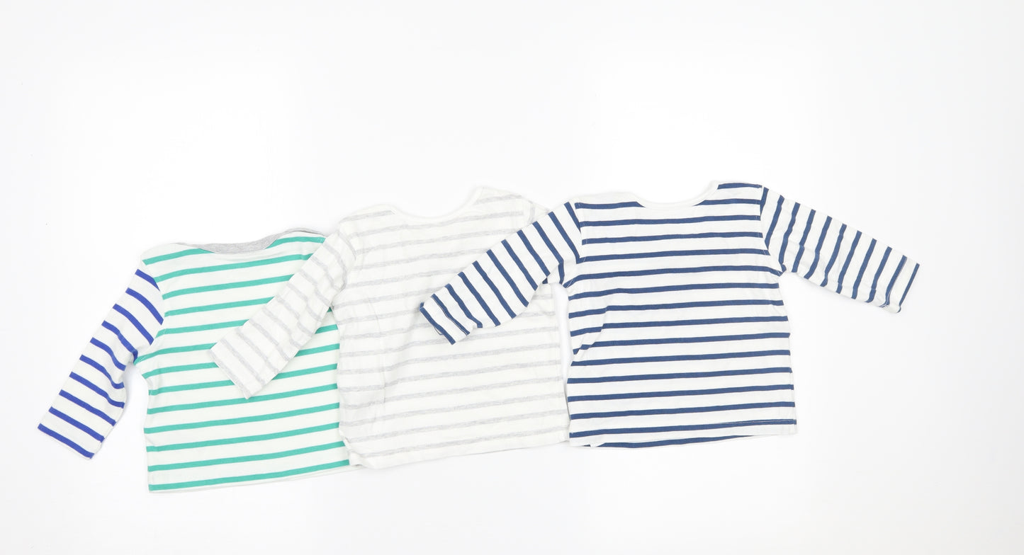 Marks and Spencer Boys Multicoloured Striped  Basic T-Shirt Size 3-6 Months  - PACK OF THREE TSHIRTS