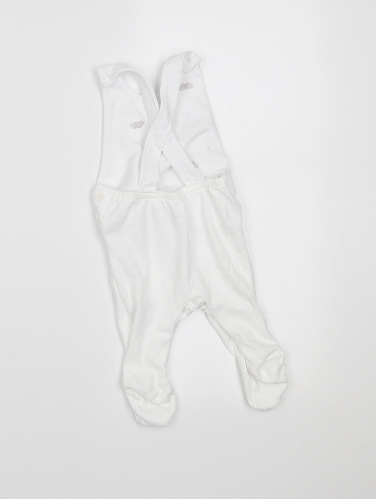 Mothercare Baby White   Dungaree One-Piece Size 0-3 Months  - i love you