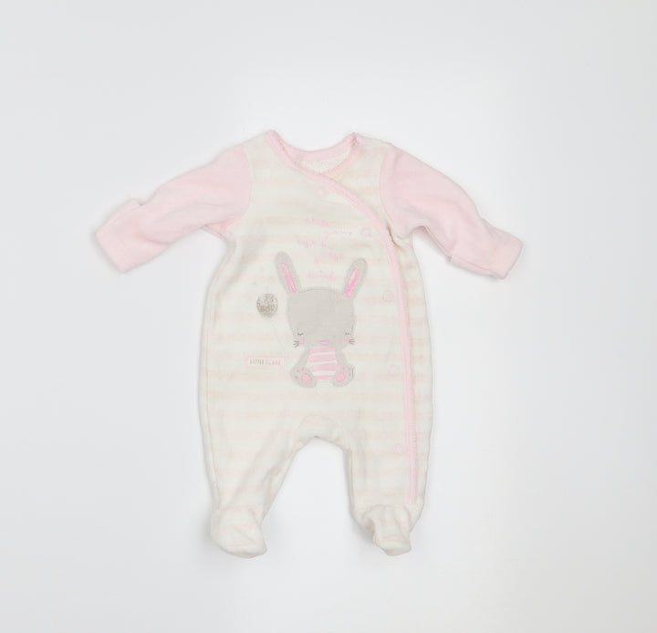 Mothercare Girls Pink Striped Babygrow One-Piece Size Newborn