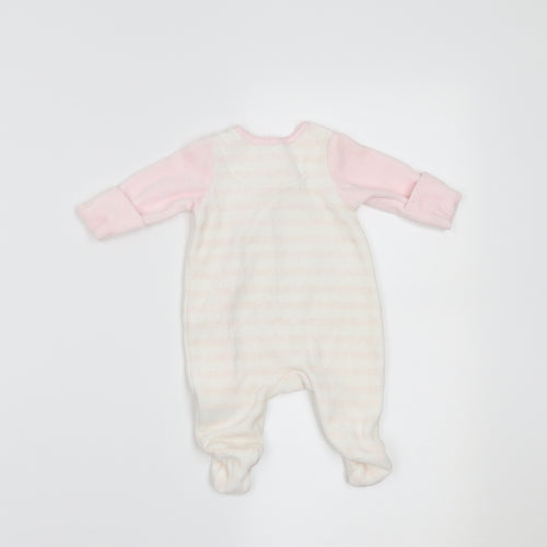 Mothercare Girls Pink Striped  Babygrow One-Piece Size Newborn