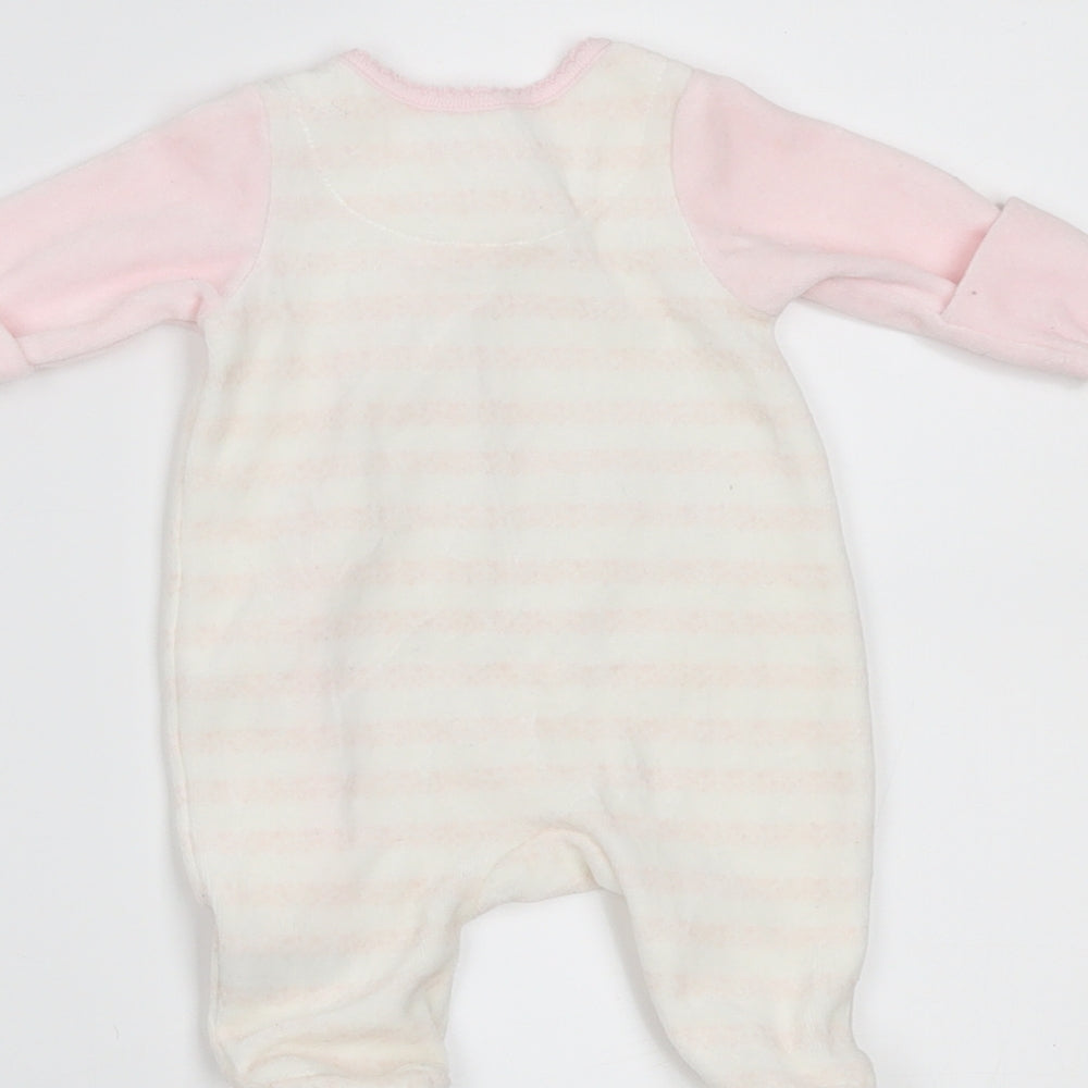 Mothercare Girls Pink Striped  Babygrow One-Piece Size Newborn