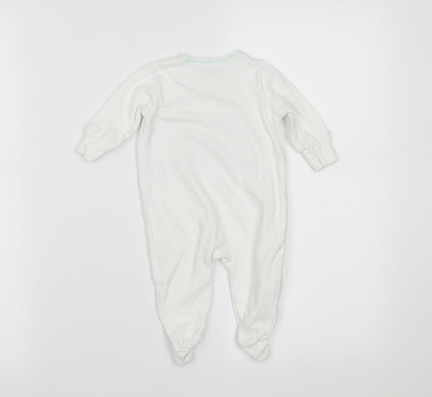 NEXT Boys White   Babygrow One-Piece Size 0-3 Months  - BUILT IN MITTENS
