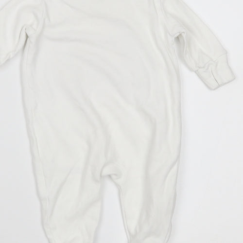 NEXT Boys White   Babygrow One-Piece Size 0-3 Months  - BUILT IN MITTENS