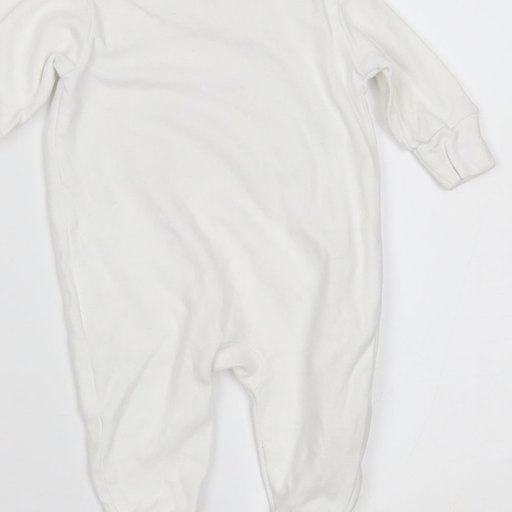 NEXT Boys White   Babygrow One-Piece Size 0-3 Months  - BUILT IN MITTENS