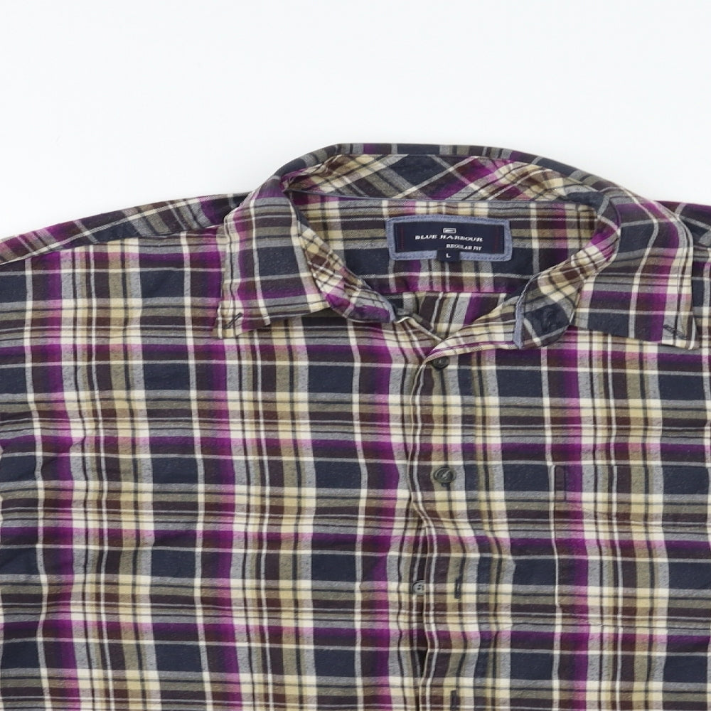 M&S Mens Multicoloured Check   Button-Up Size L