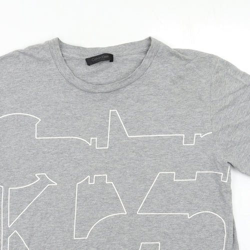 Calvin Klein Womens Grey   Basic T-Shirt Size L