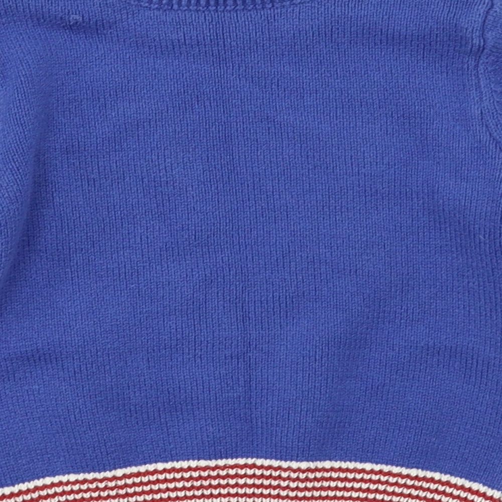 Preworn Boys Blue   Pullover Jumper Size 12-18 Months  - Reindeer