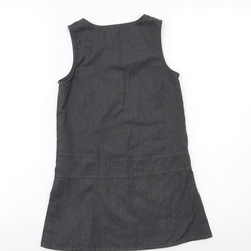 George Girls Grey   Pinafore/Dungaree Dress  Size 8 Years