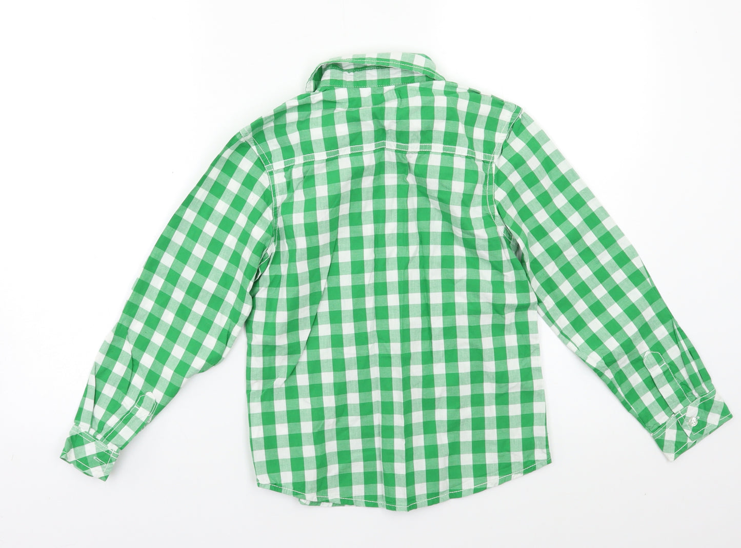 F&F Boys Green Check  Basic Button-Up Size 8-9 Years