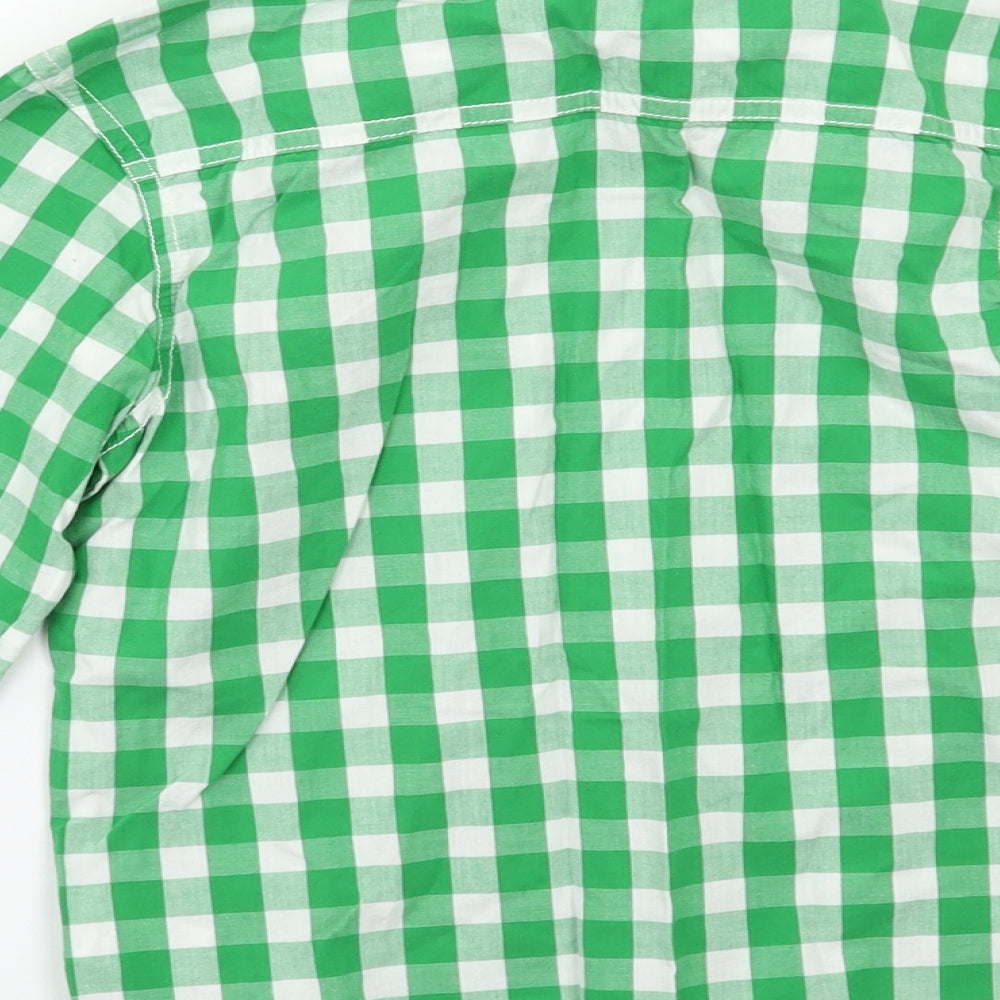 F&F Boys Green Check  Basic Button-Up Size 8-9 Years