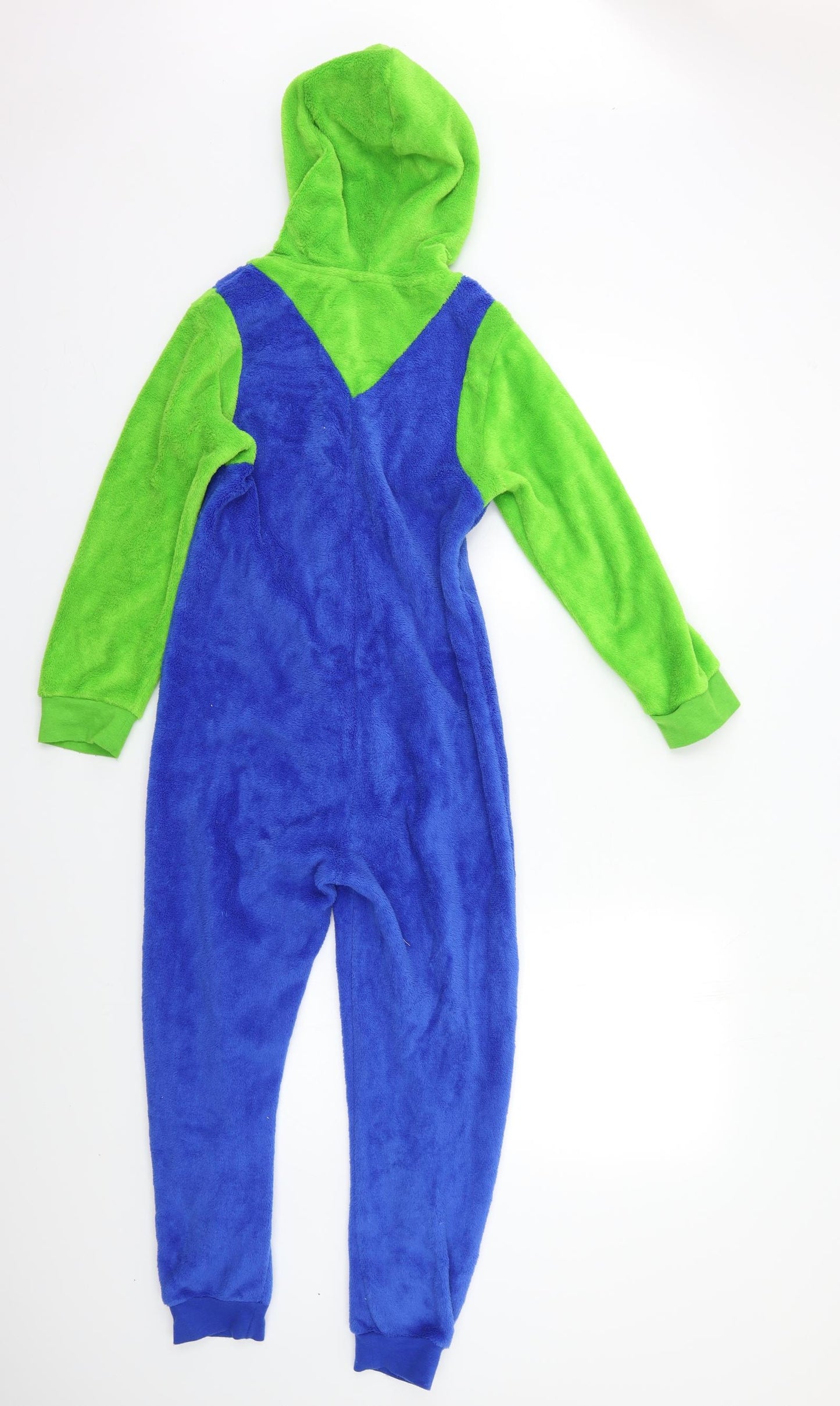 Super Mario Boys Blue    Bodysuit Size 9-10 Years  - Luigi Onesie