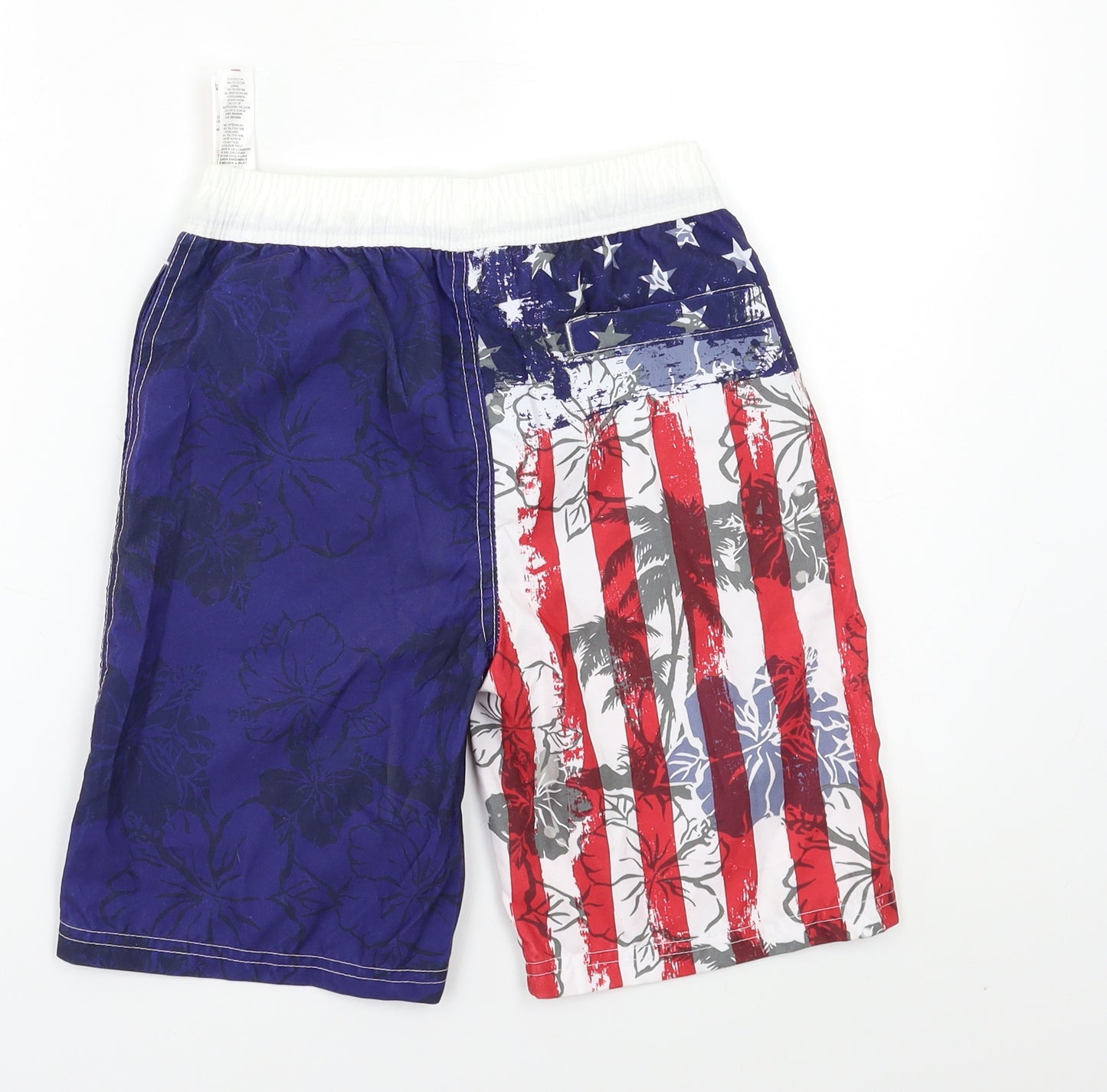 Rebel Boys Blue Geometric  Bermuda Shorts Size 9-10 Years