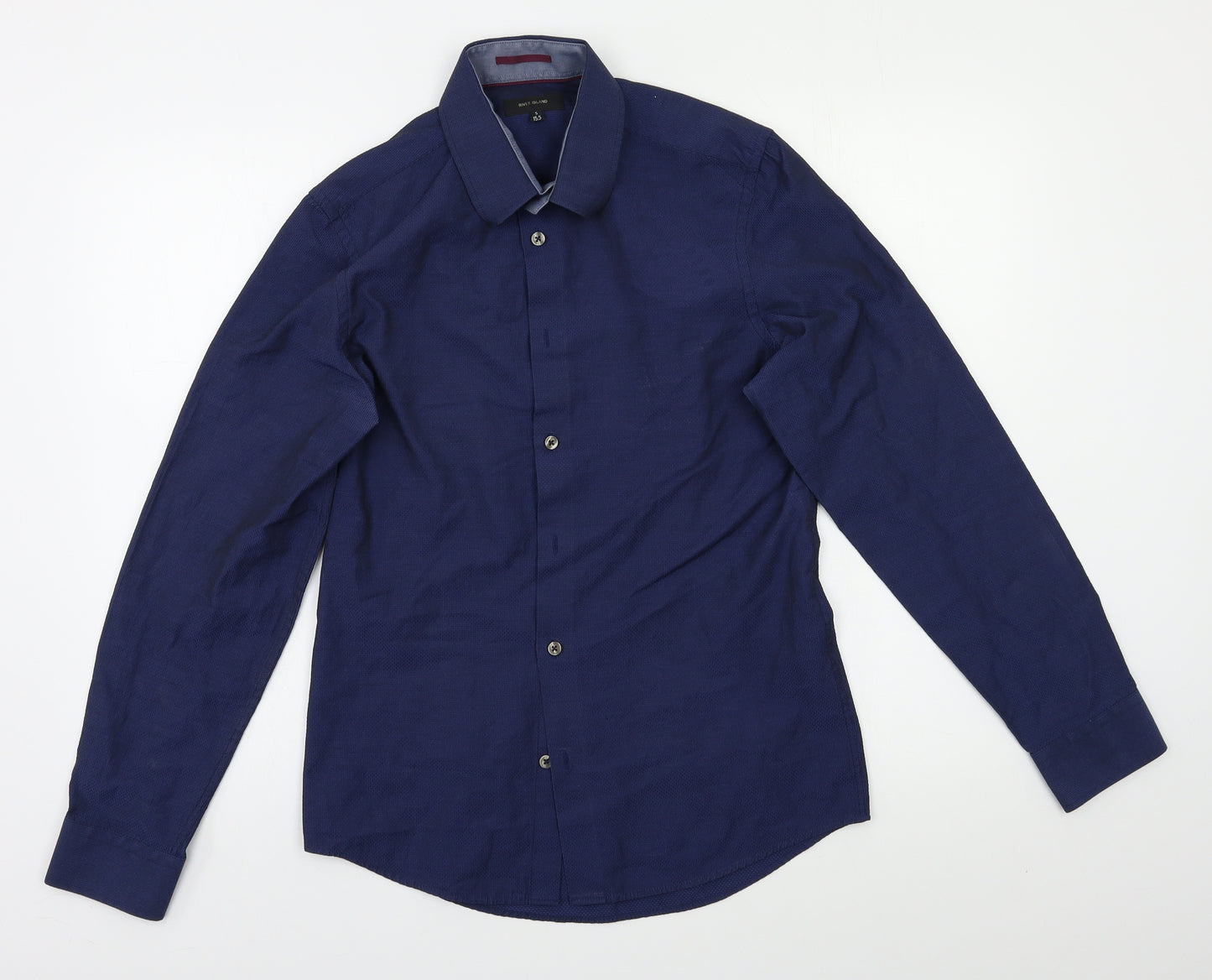 River Island Mens Blue    Dress Shirt Size S