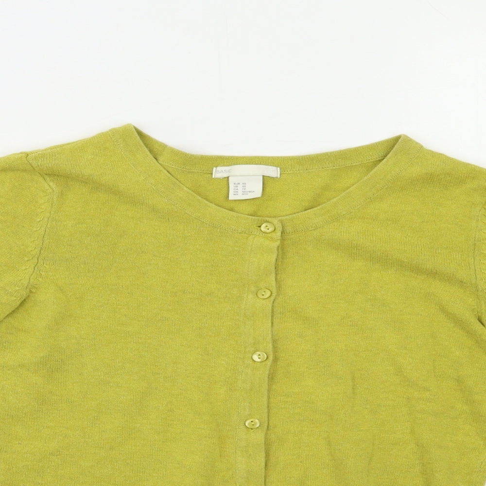H&M Womens Yellow   Cardigan Jumper Size S